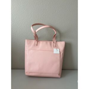 NWT LC Lauren Conrad Pink Pastel Faux Leather Tote Bag Coquette Shoulder Purse